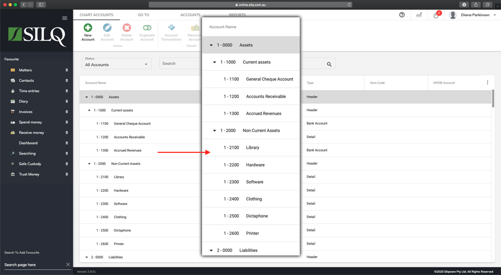 How does the Chart of Accounts window work?