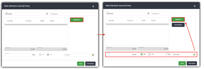 Entering a starting balance for a selected account 2