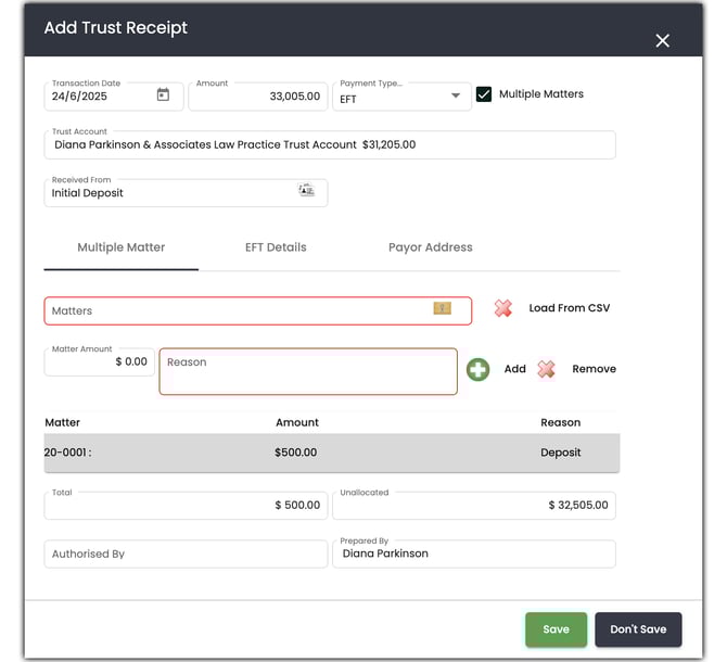 Initial Trust Deposit 4