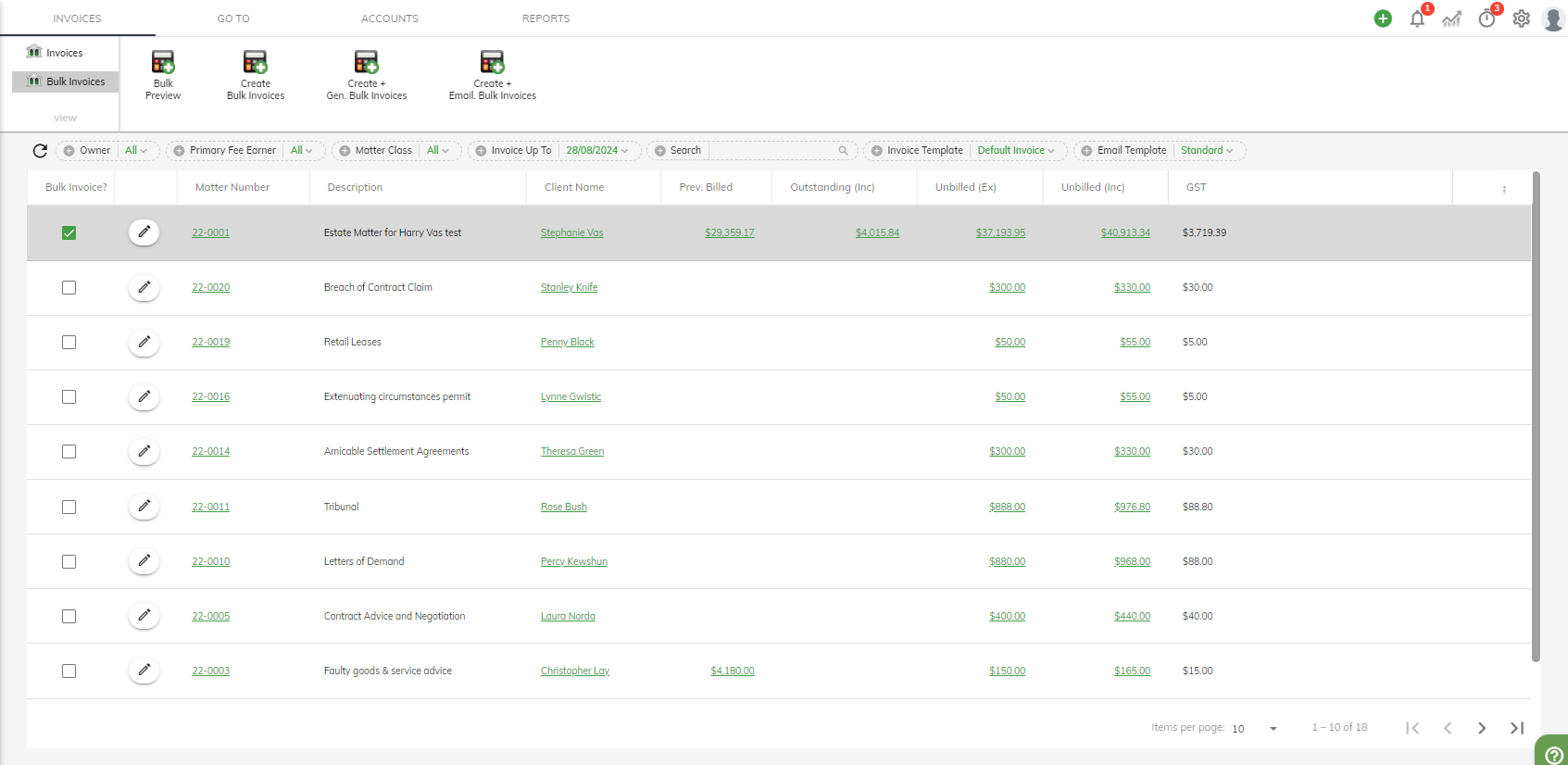 Multiple Invocing Creating Multiple Invoices at the Same Time - Bulk Invoicing
